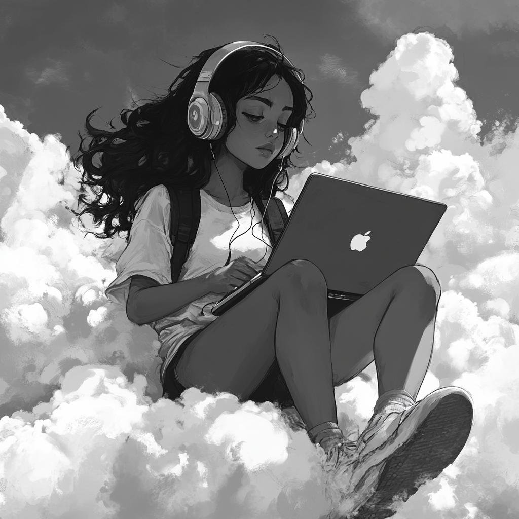 A girl from the Philippines on a cloud.