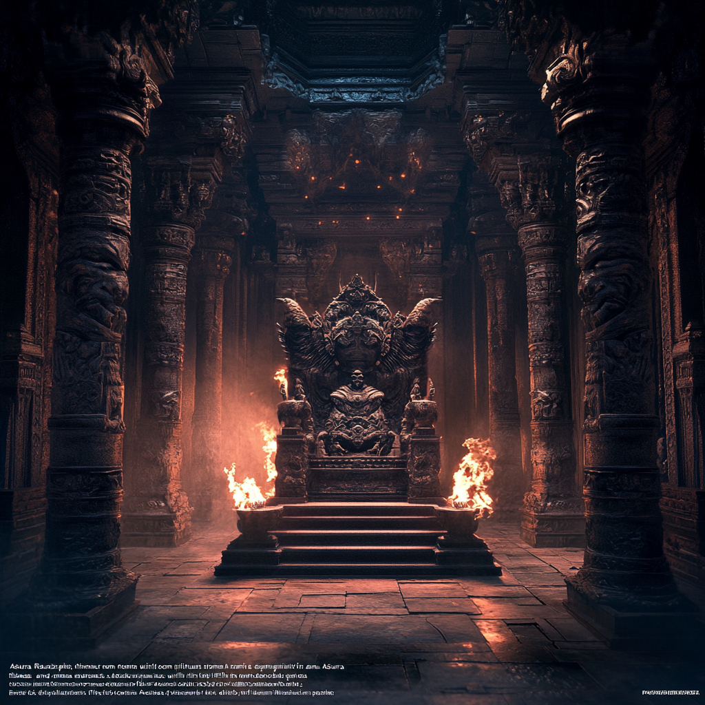 A grand, dark Asura throne room - captivating!