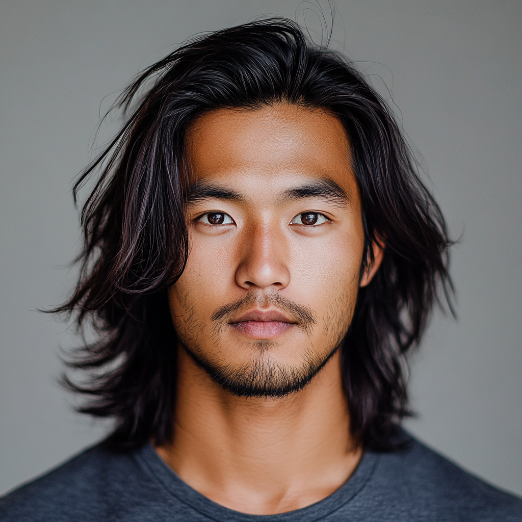 A handsome young Asian man with dark hair.