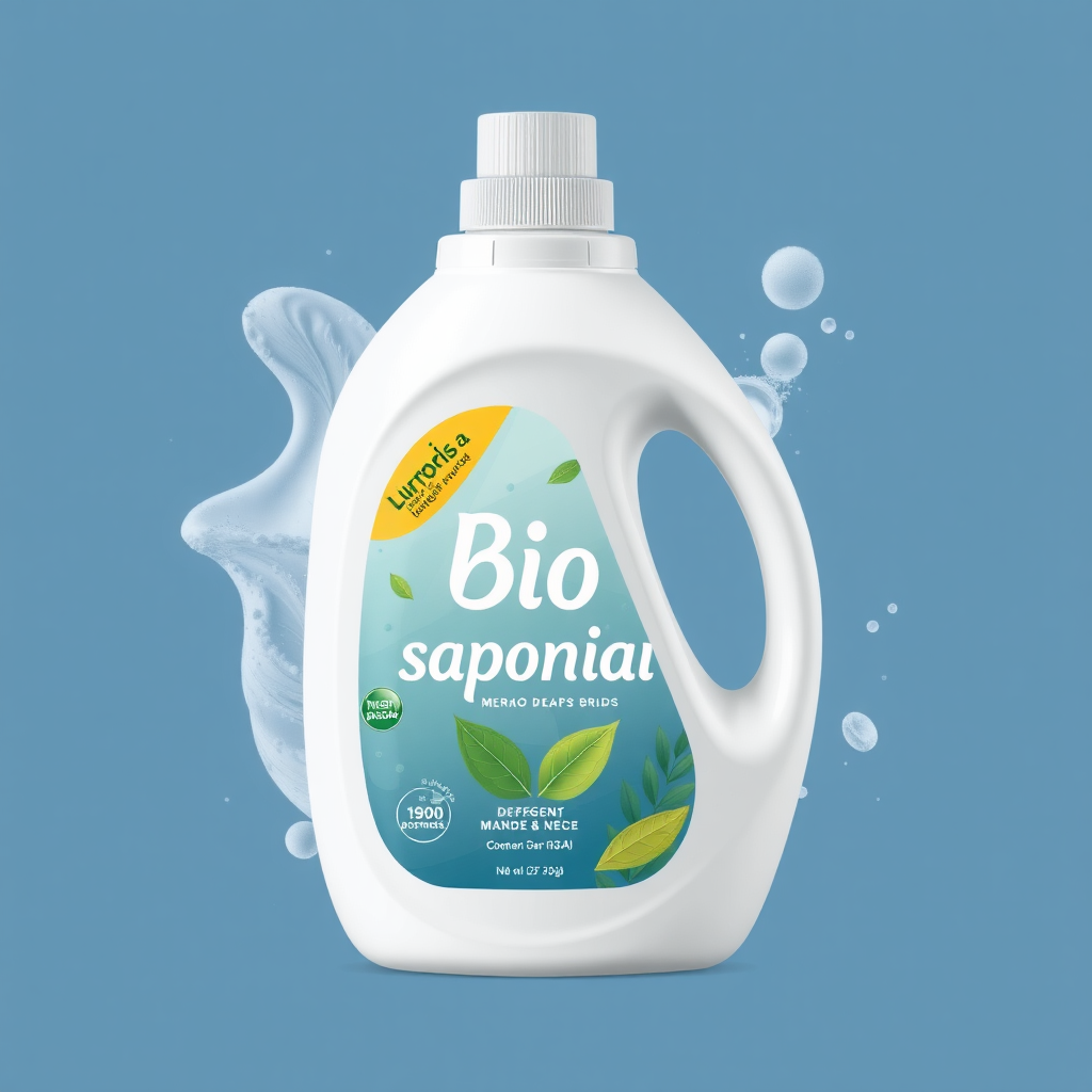 A label for Bio Saponaria detergent.