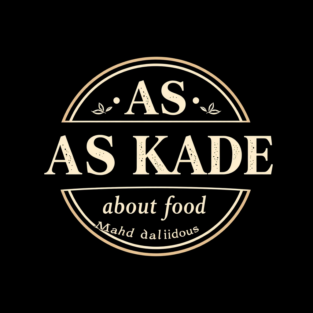 A logo for AS KADE serving delicious food.