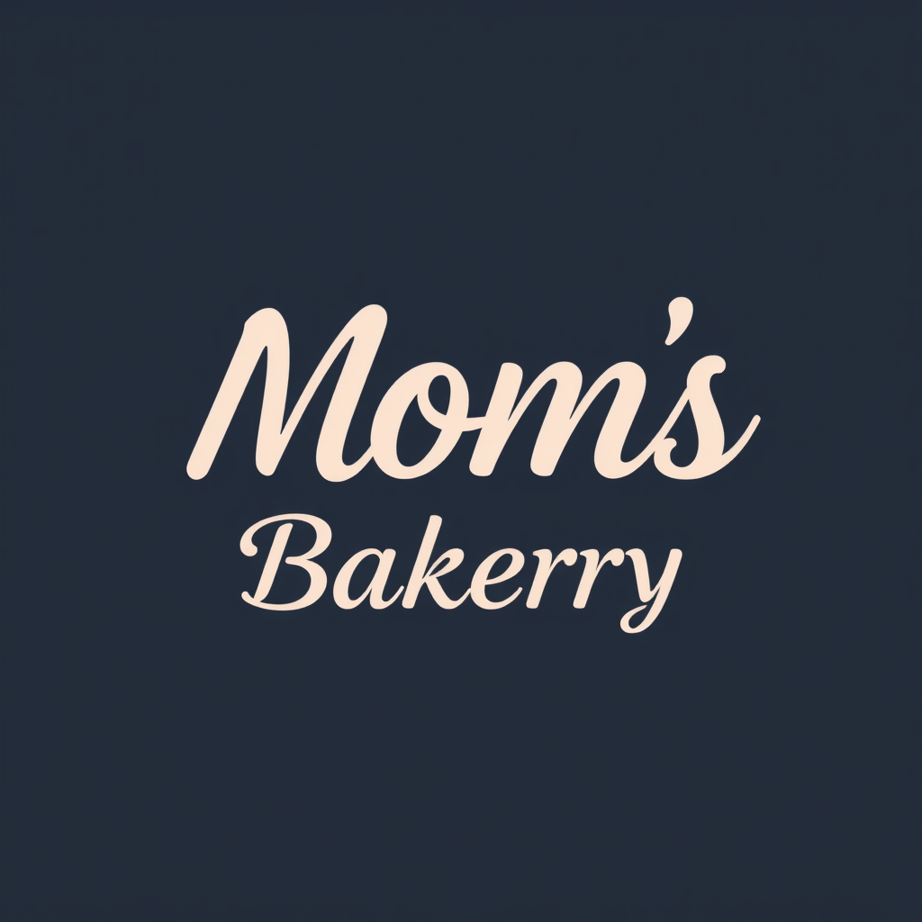 A logo for Mom's Bakery with custom font.