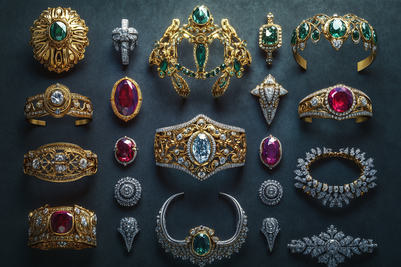 A luxury collection of sparkling gemstone jewelry