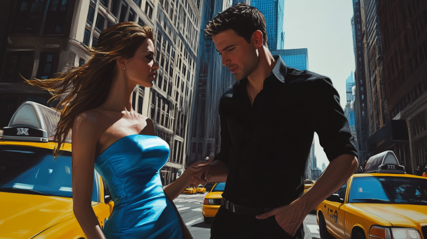 A man asking a woman in New York.