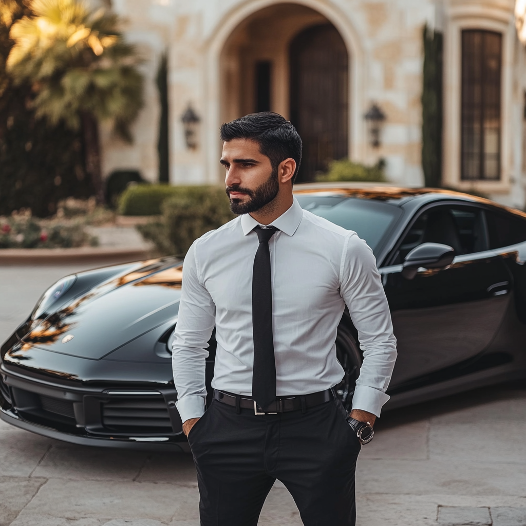 A man in white shirt standing in front