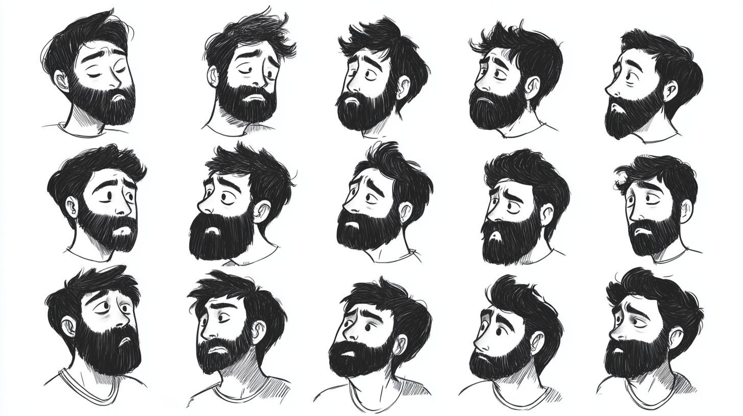 A man with a beard showing emotions