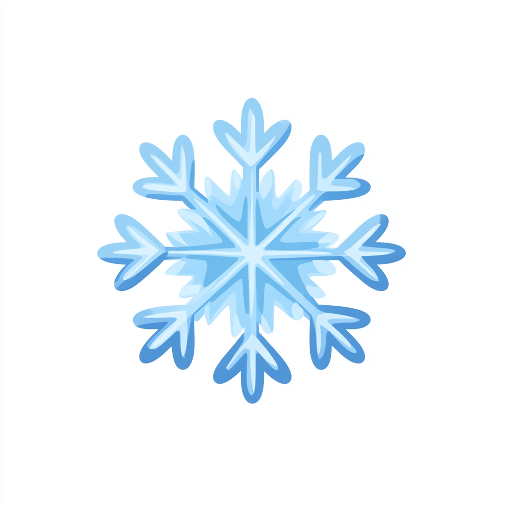 A minimalist icy blue snowflake for social media.