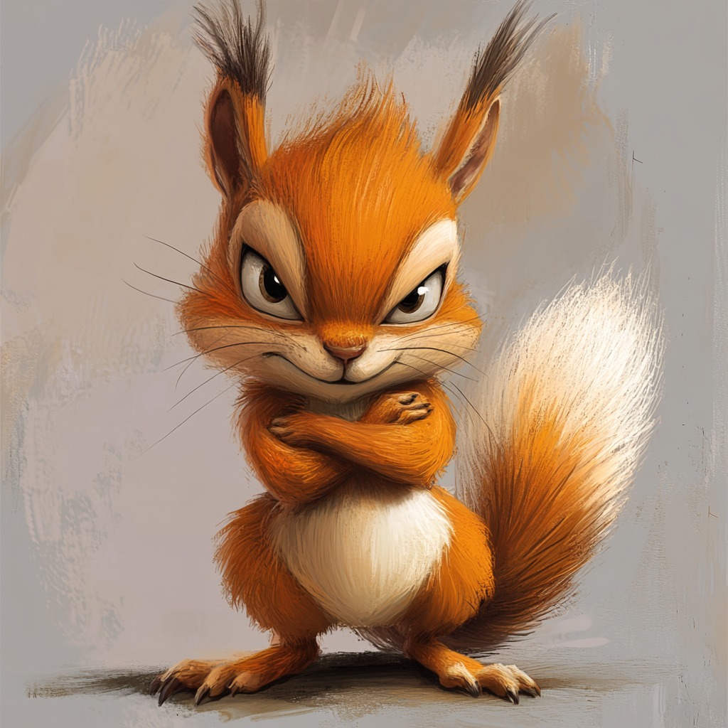 Illustration of a mischievous squirrel