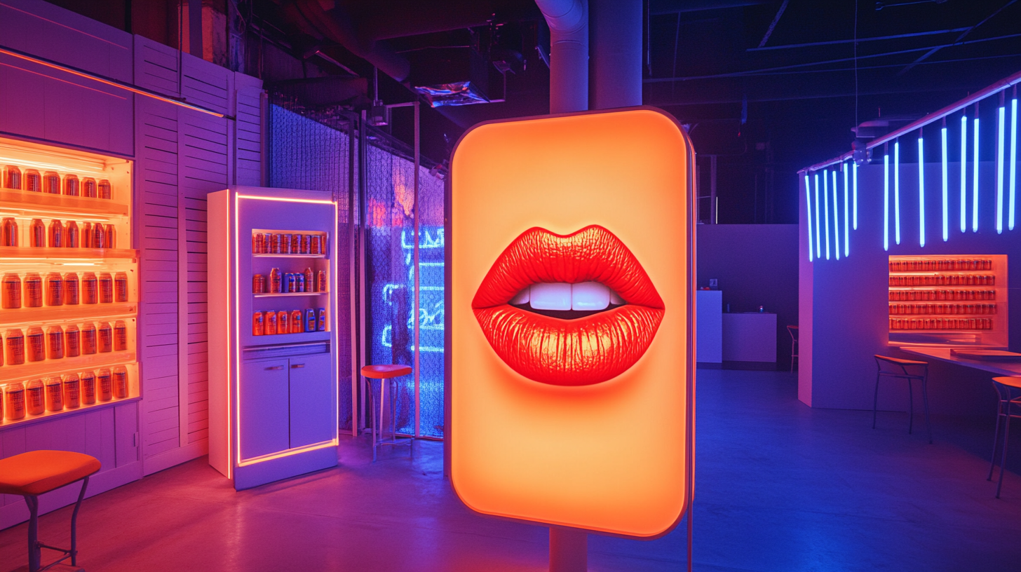 A modern, fun kissing booth at brand activation