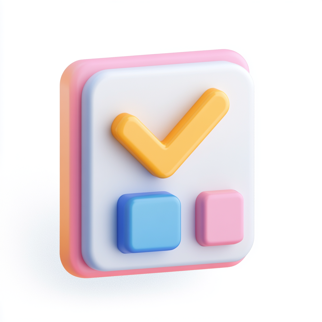 A modern 3D icon for evaluation websites.