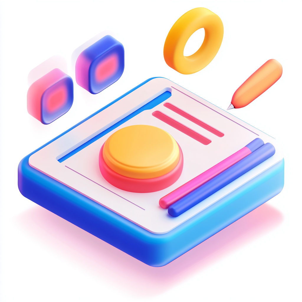 A modern 3D icon showing academic test