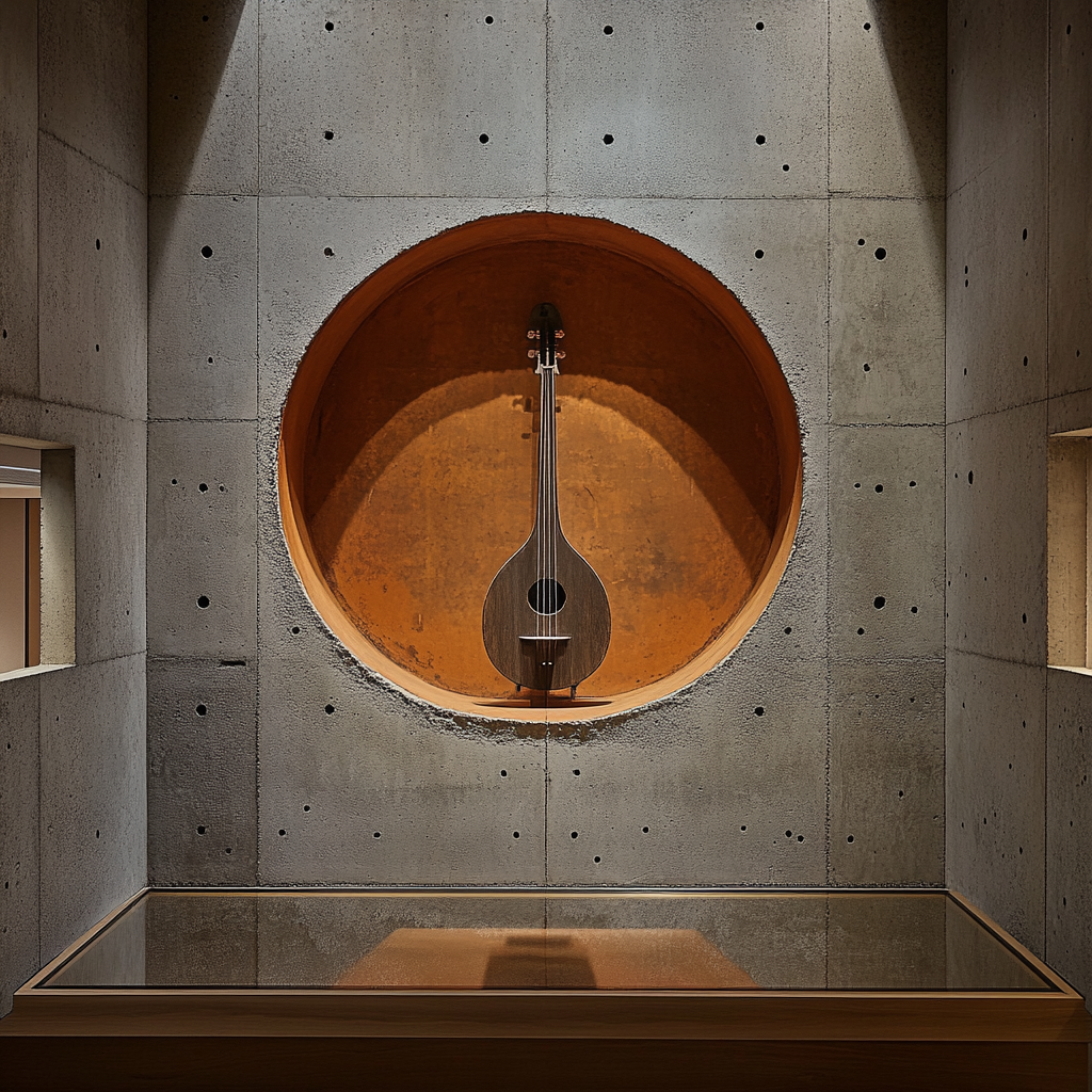 A musical instrument displayed in a museum