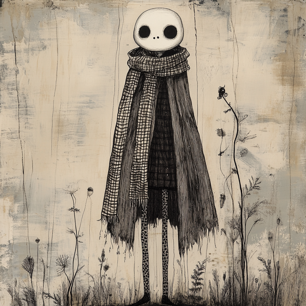 A mystifying, whimsical portrait evoking Edward Gorey's essence