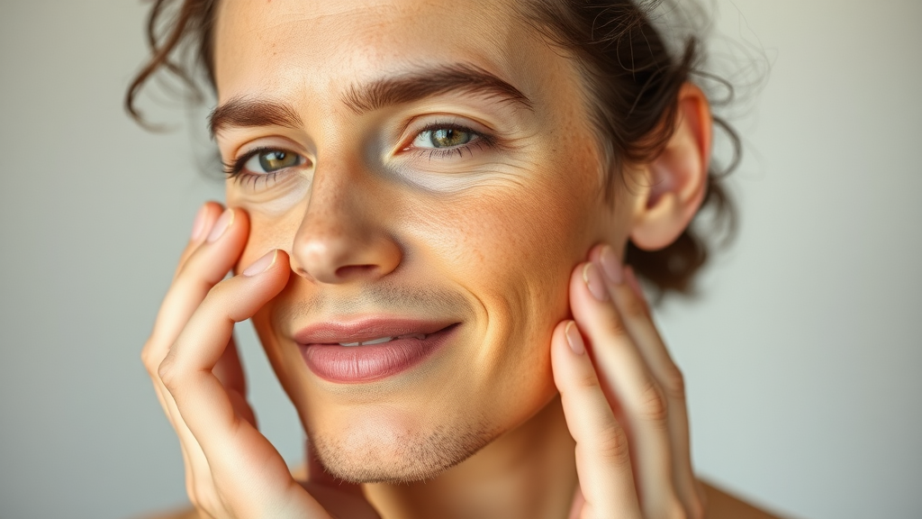 A person using fruits for natural skin care.