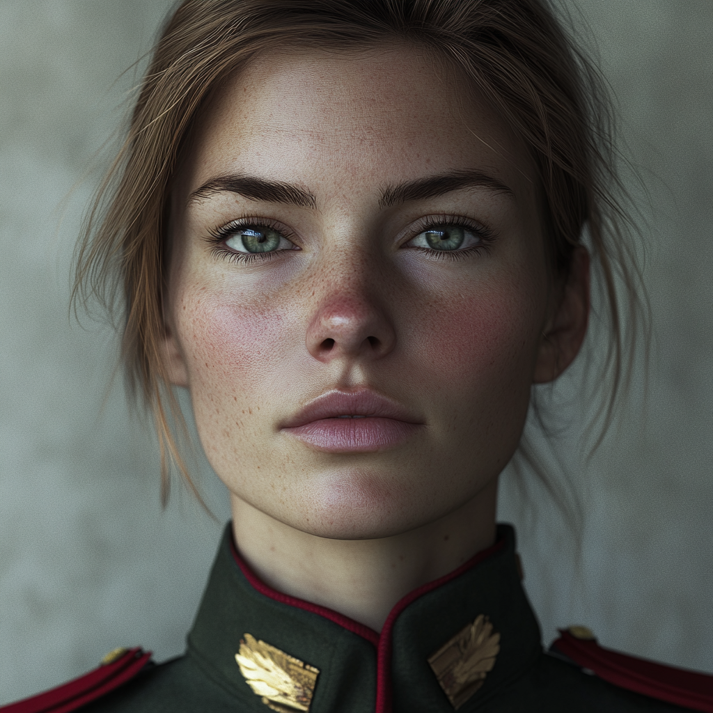 A photo of Isabelle in military uniform