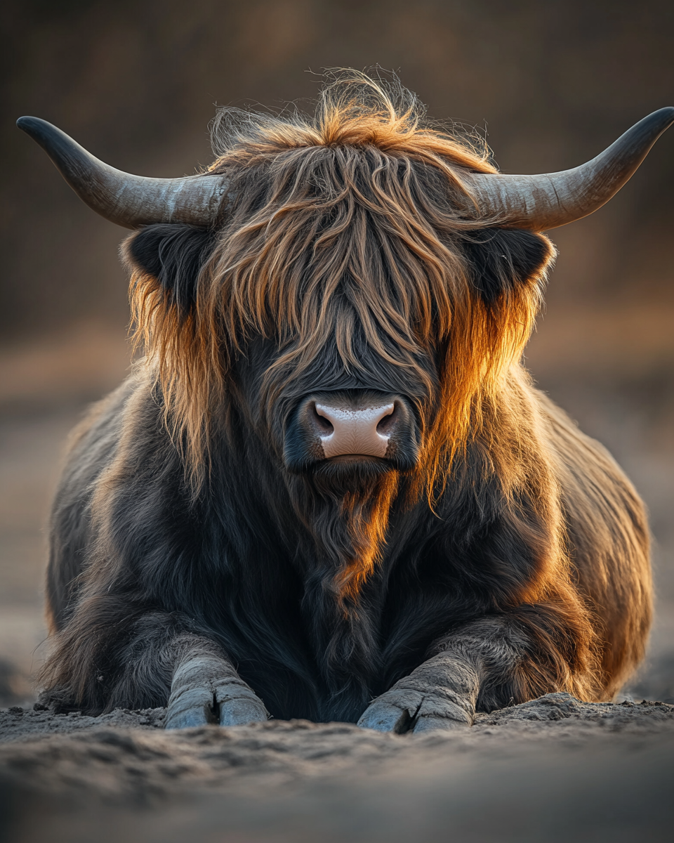 A proud bull showing intricate details and beautiful light.