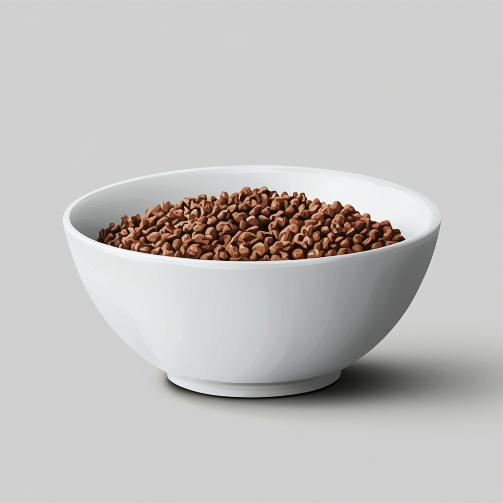 A realistic watercolor painting of a brown rice bowl.