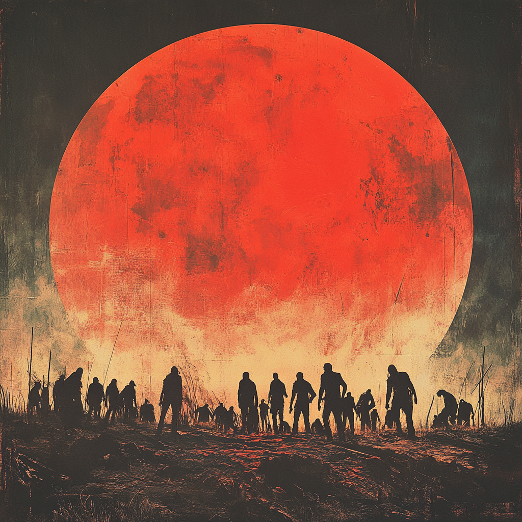 A red eclipse in a zombie apocalypse