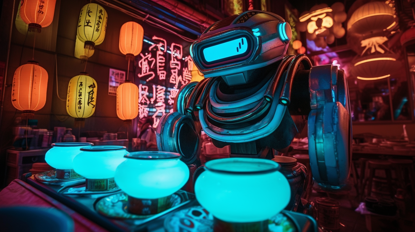 A robot selling steamed buns in Chinatown.