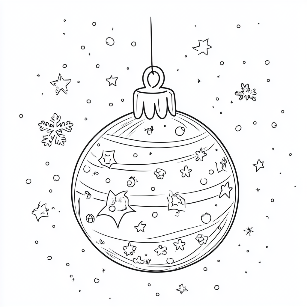 A simple Christmas bauble coloring page for kids