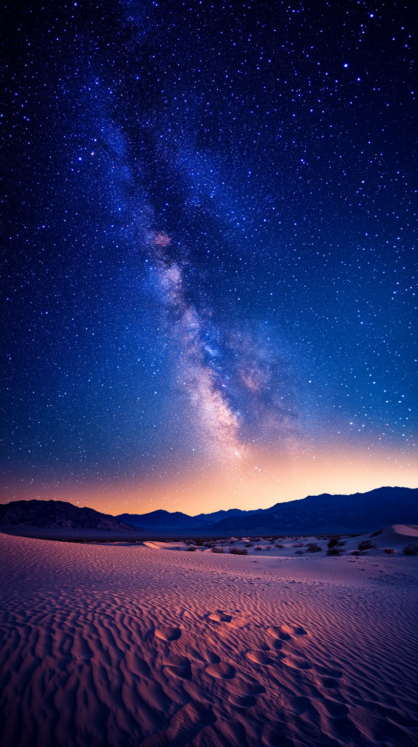 A sky full of stars above sandy Mesquite Flats.