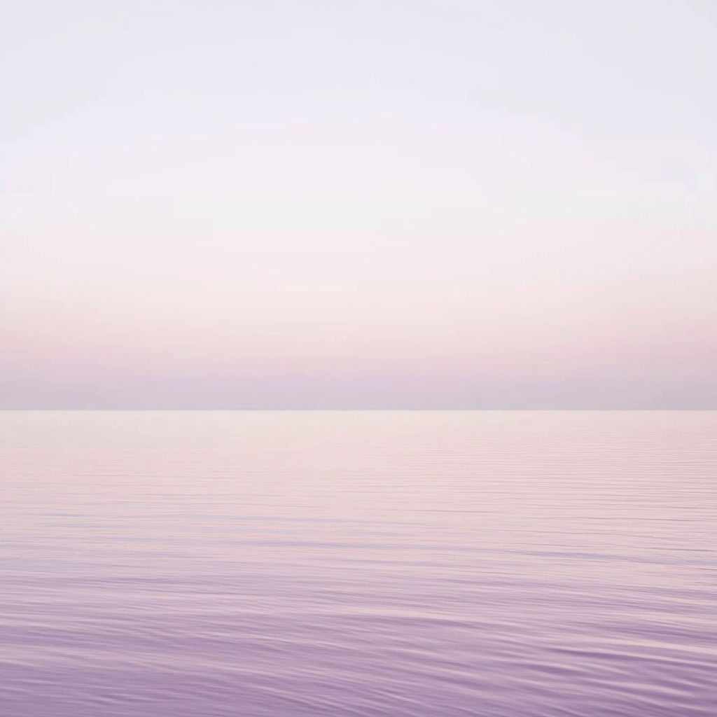 A soothing, pale pink to lavender gradient background.