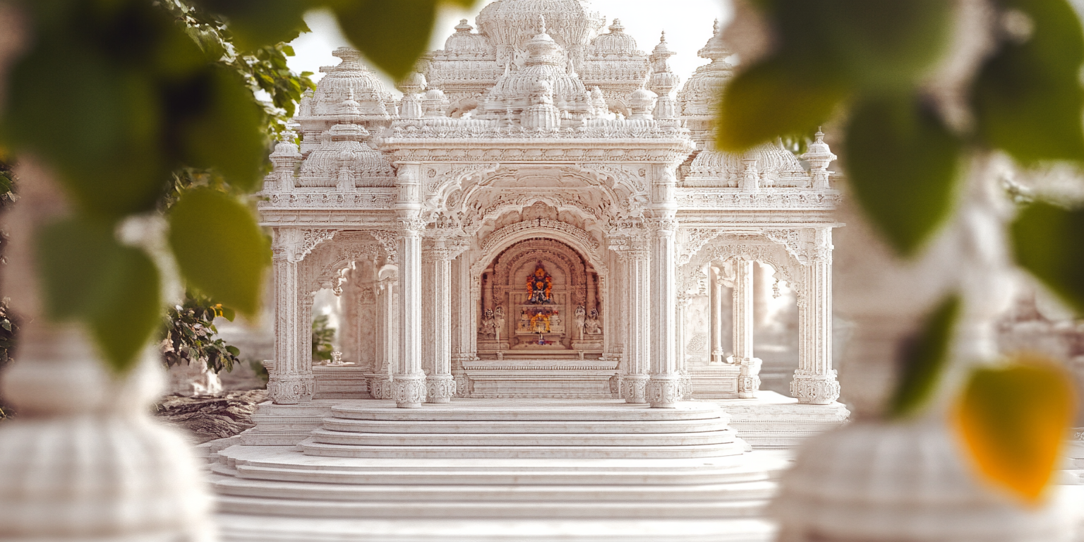 A stunning white Indian temple captured beautifully. 