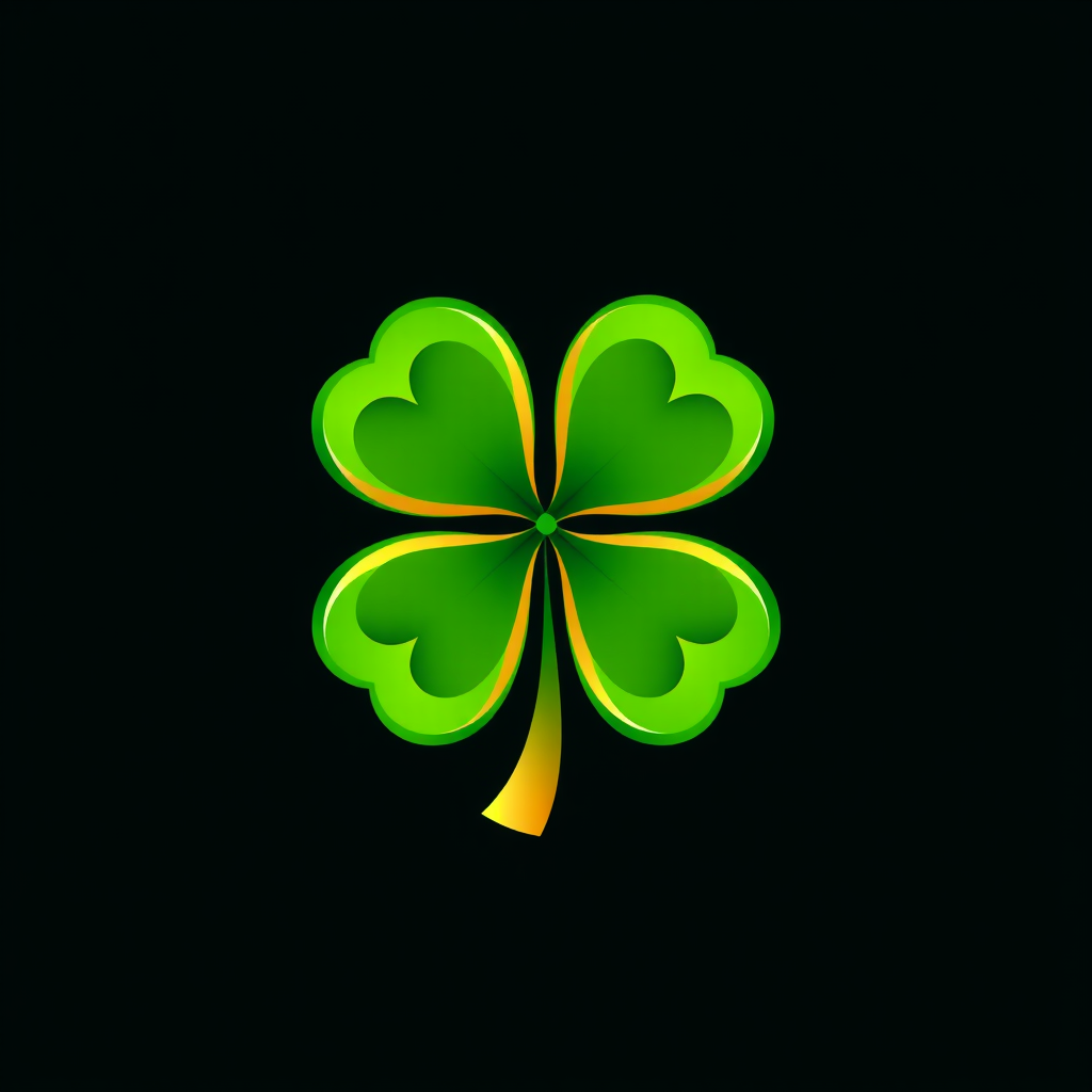 A stylish 4-leaf clover logo for Luckymall.