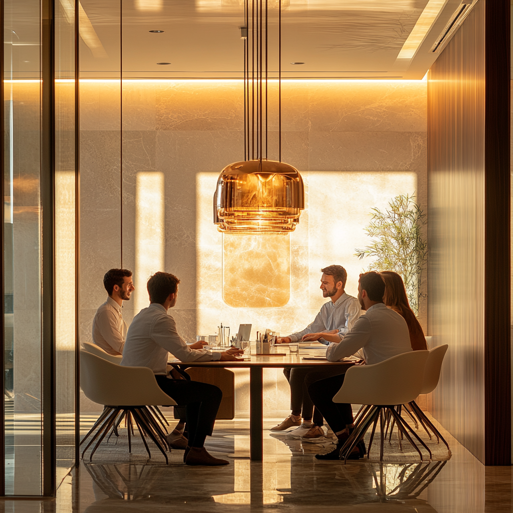 A successful collaboration in a modern meeting room.