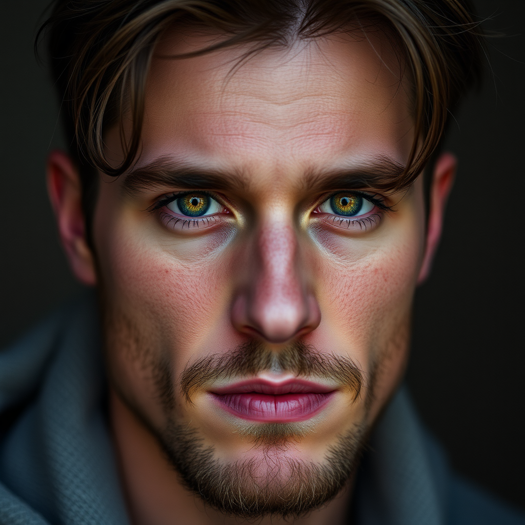 A thirty year old brunette man's portrait