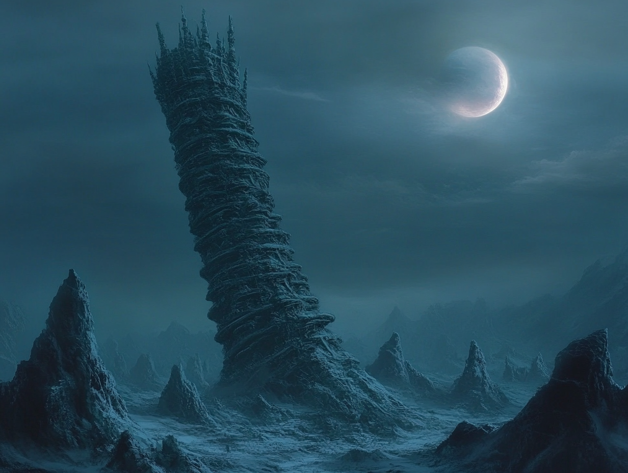 A tower of fiends in the Gray Wastes.