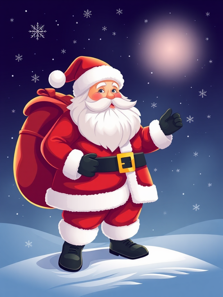 A vector image of Santa Claus.