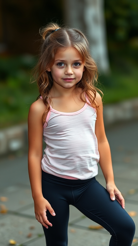 A young Irish girl in Nike leggings.