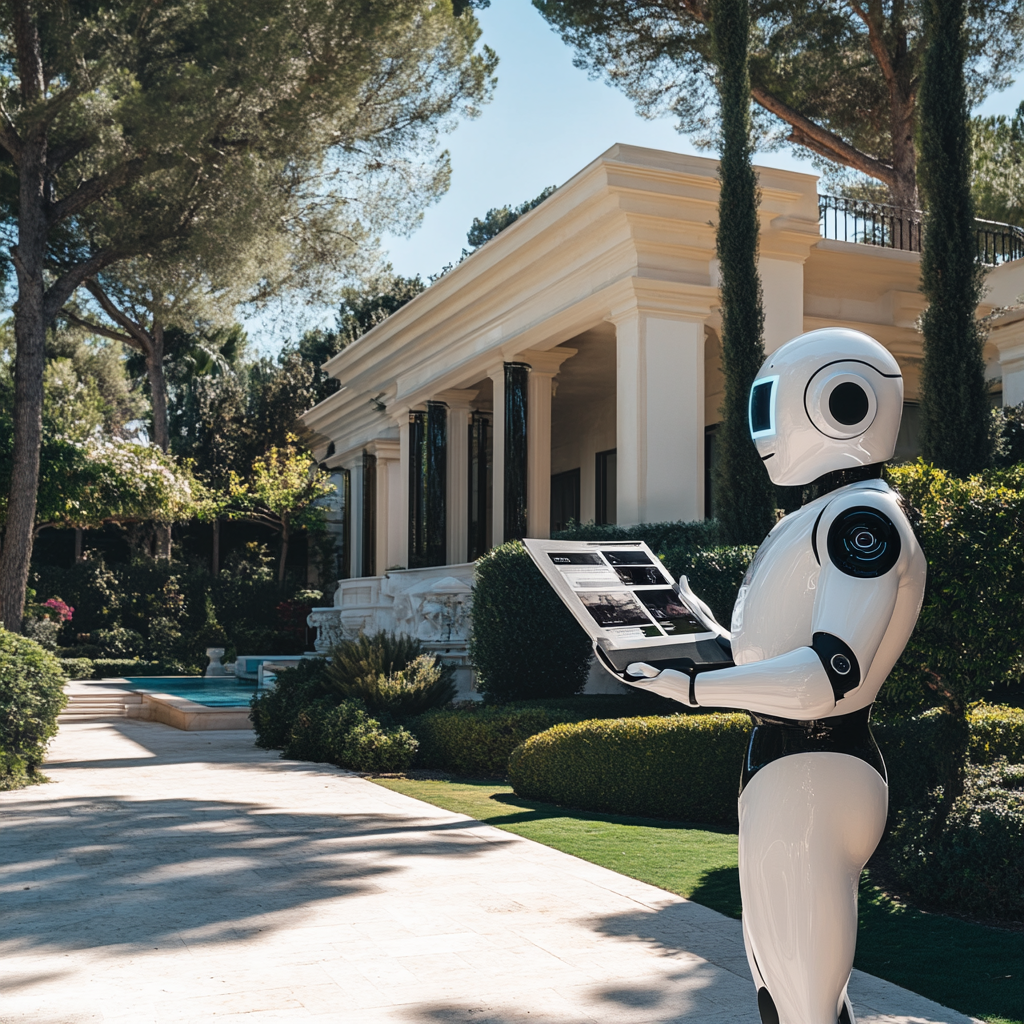 AI Call Bot Presenting Luxury Villa with Brochure