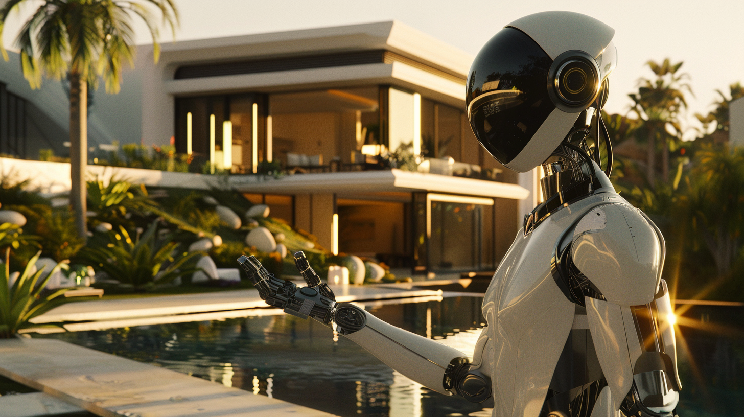 AI Call Bot showcasing modern luxury villa