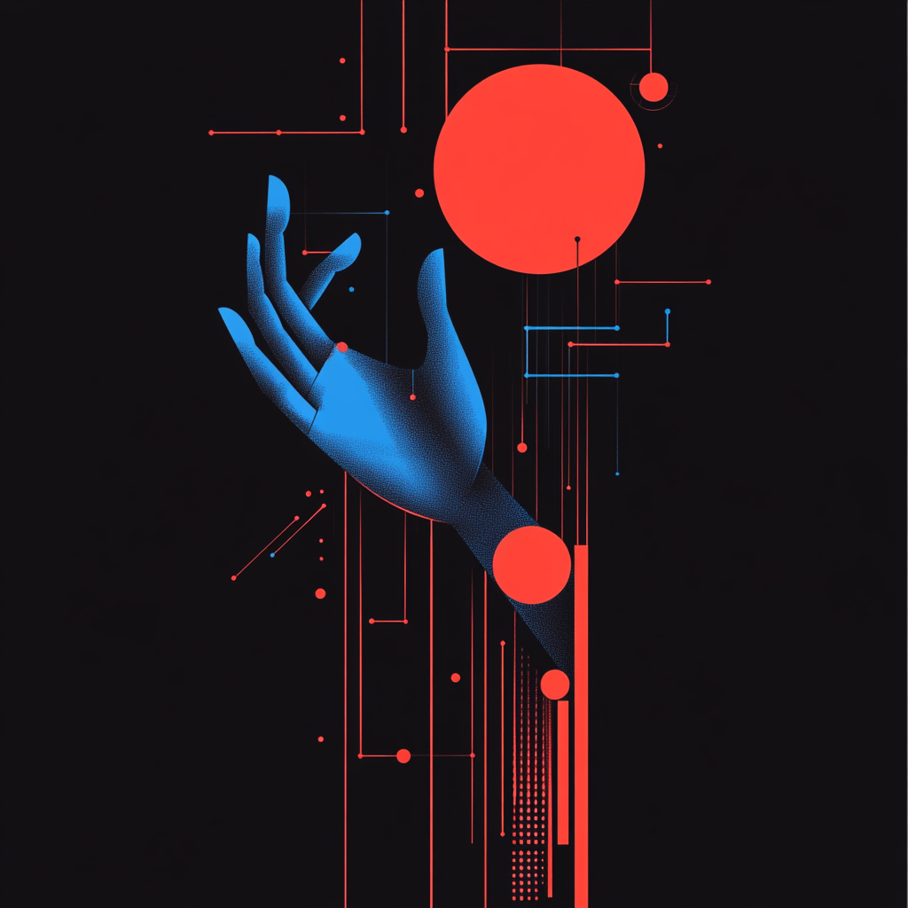 AI Creativity: Hand & Shapes in Bold Colors