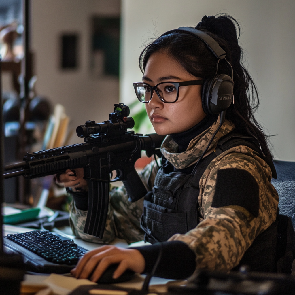 AI Image: A chubby Burmese IT professional in her office.