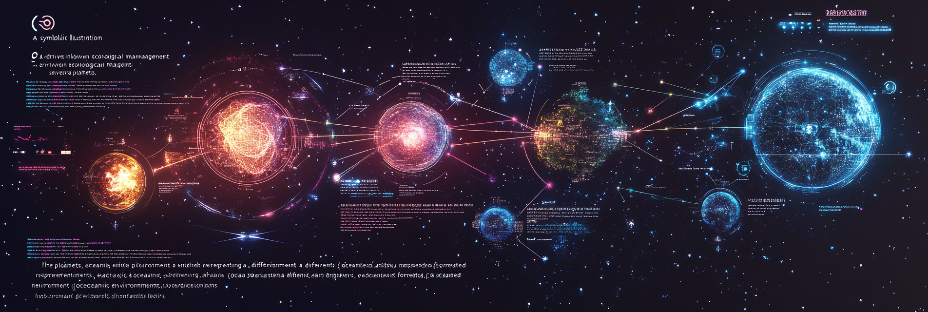 AI entities connect planets, fostering diverse environments in harmony.