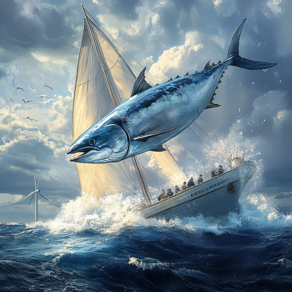 ALT Image Text: Collaboration symbolized through boat and tuna harmony.