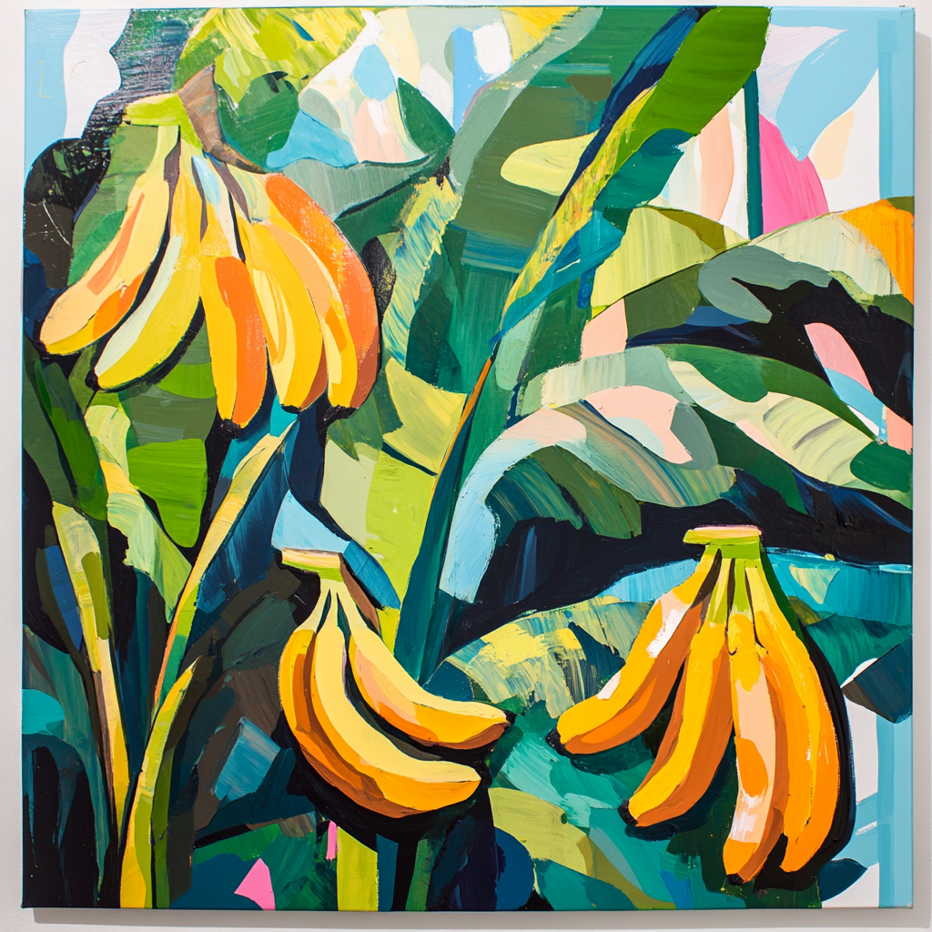 Abstract, Vibrant Art of Banana Plantation