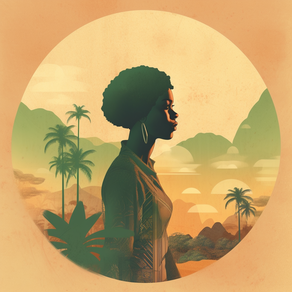 Abstract Afro-Reggae Album Cover with Tropical Elements