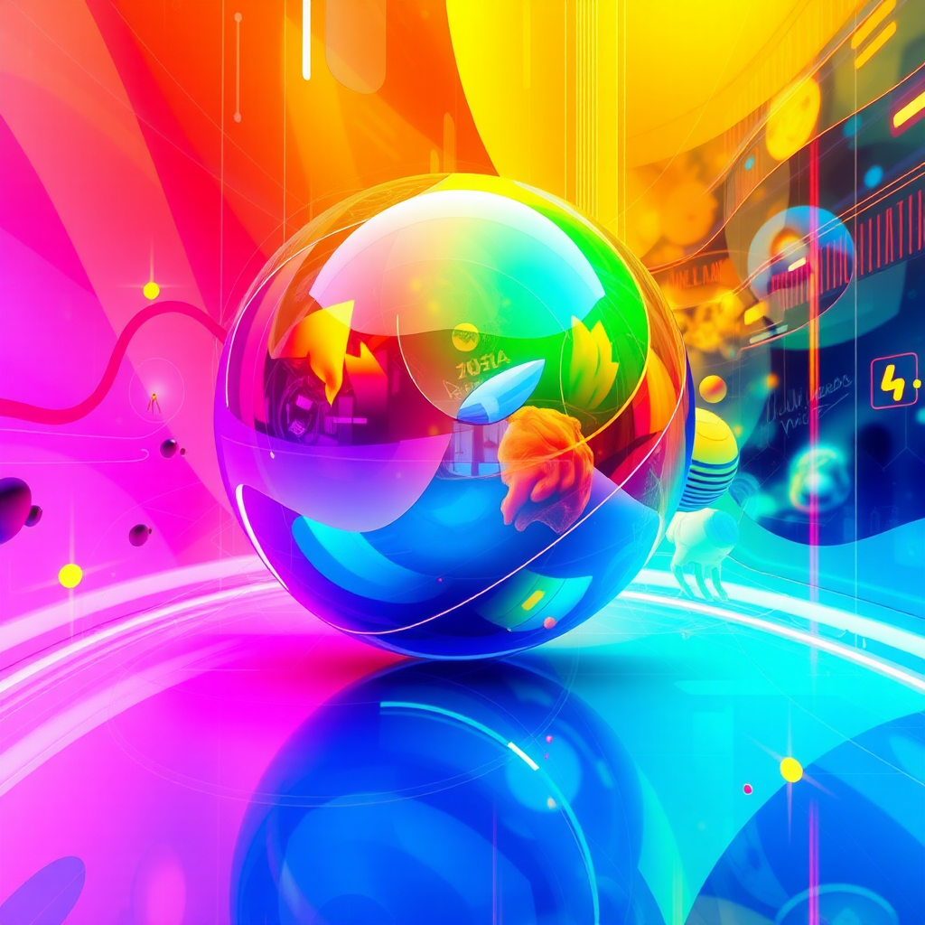 Abstract Bright Colors in a Futuristic Image