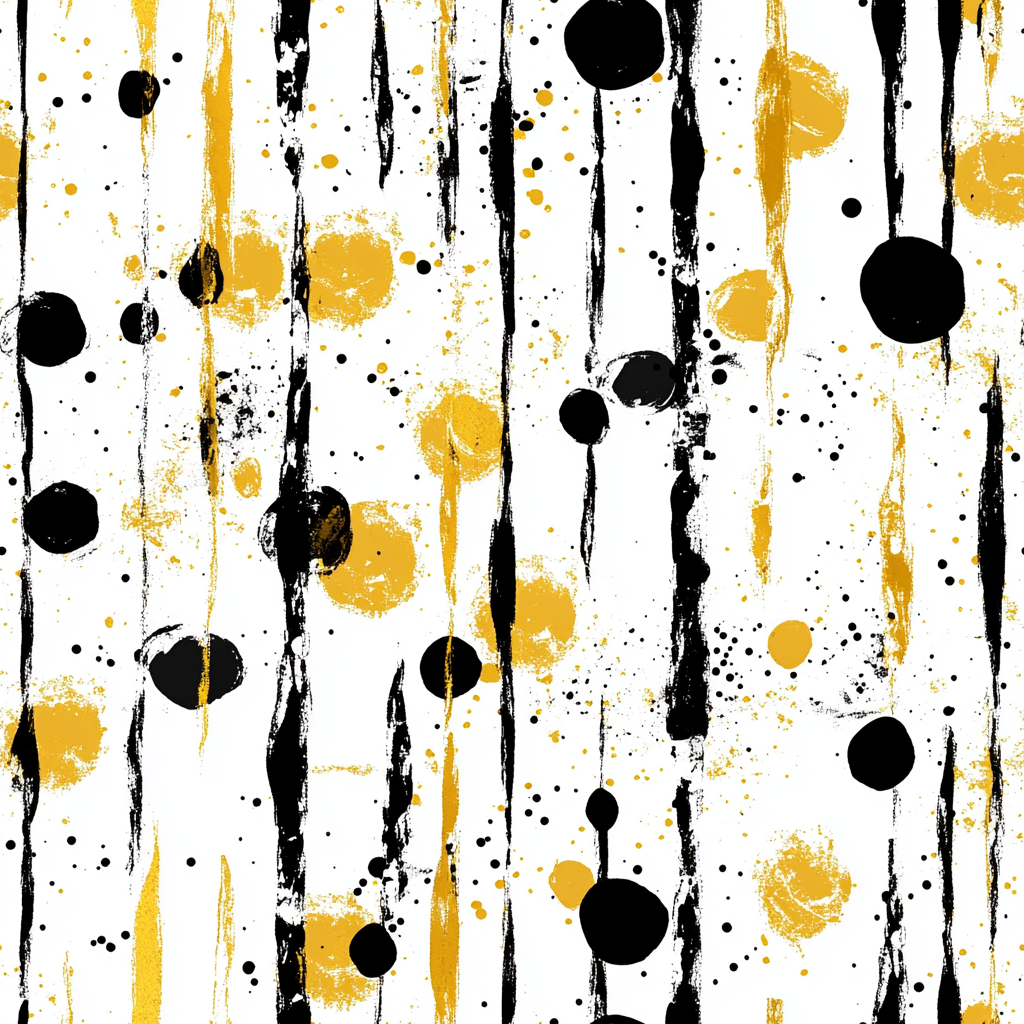 Abstract Watercolor Pattern with Golden Oil Splashes