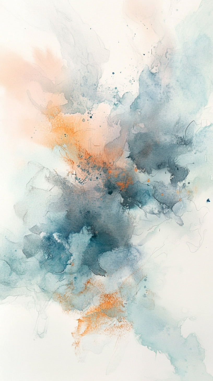 Abstract Watercolor Print with Serene Delicate Tones