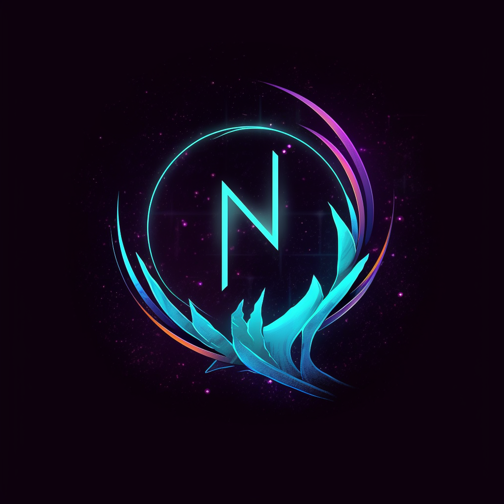 Abstract logo for futuristic N3ptunes music platform.