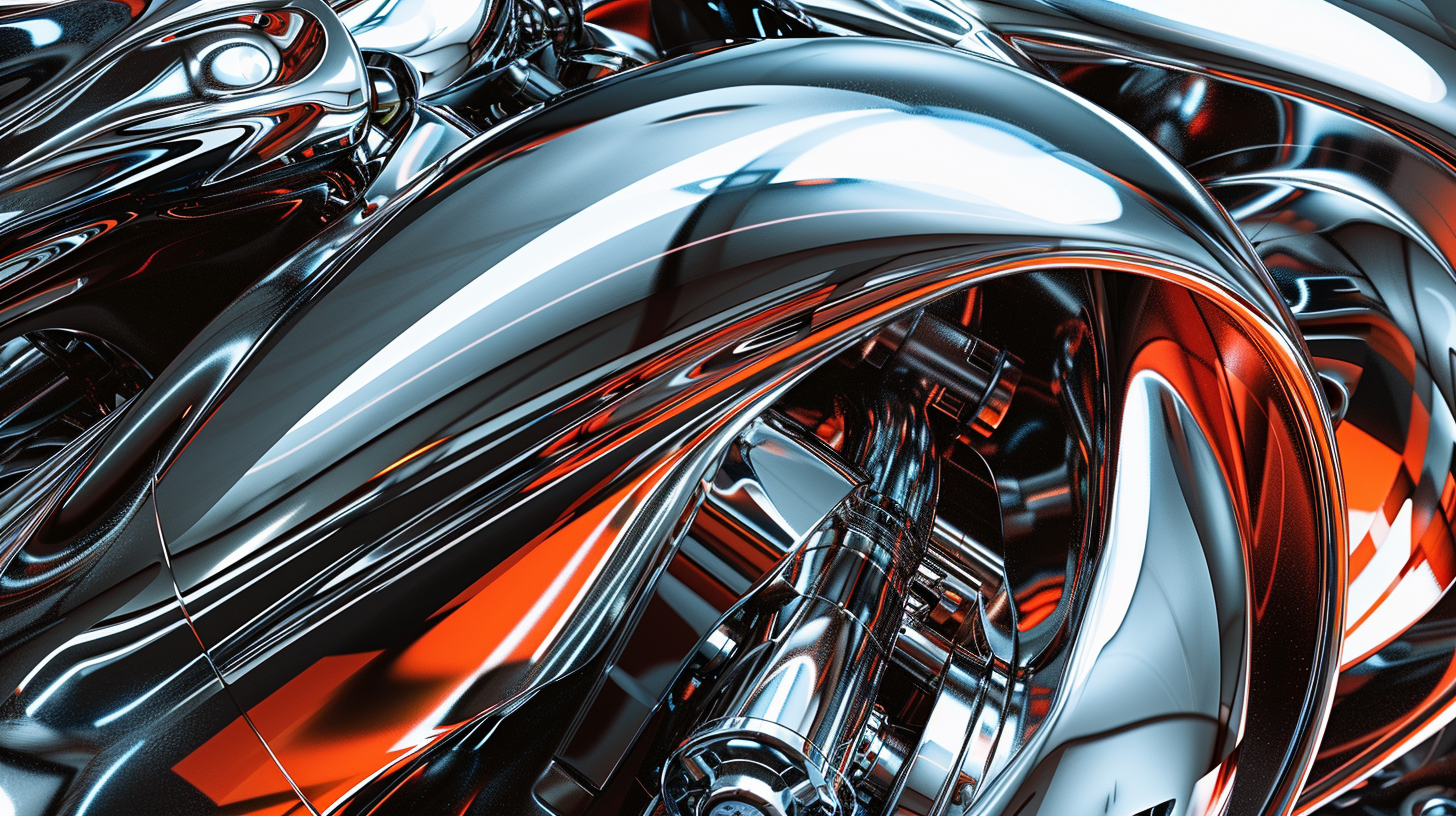 Abstract luxury automotive background with metallic textures and sleek shapes.