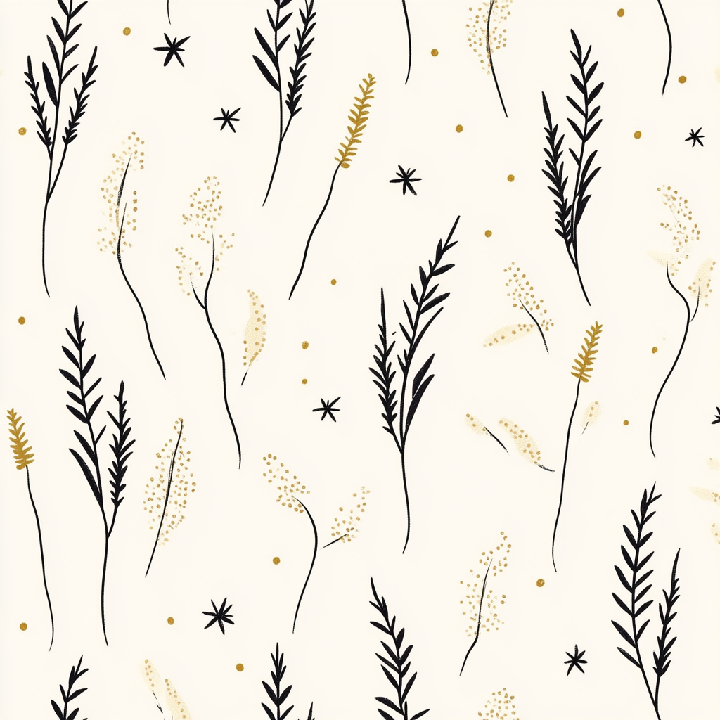 Abstract pattern inspired by Korean farming, minimalist hand-drawn look.