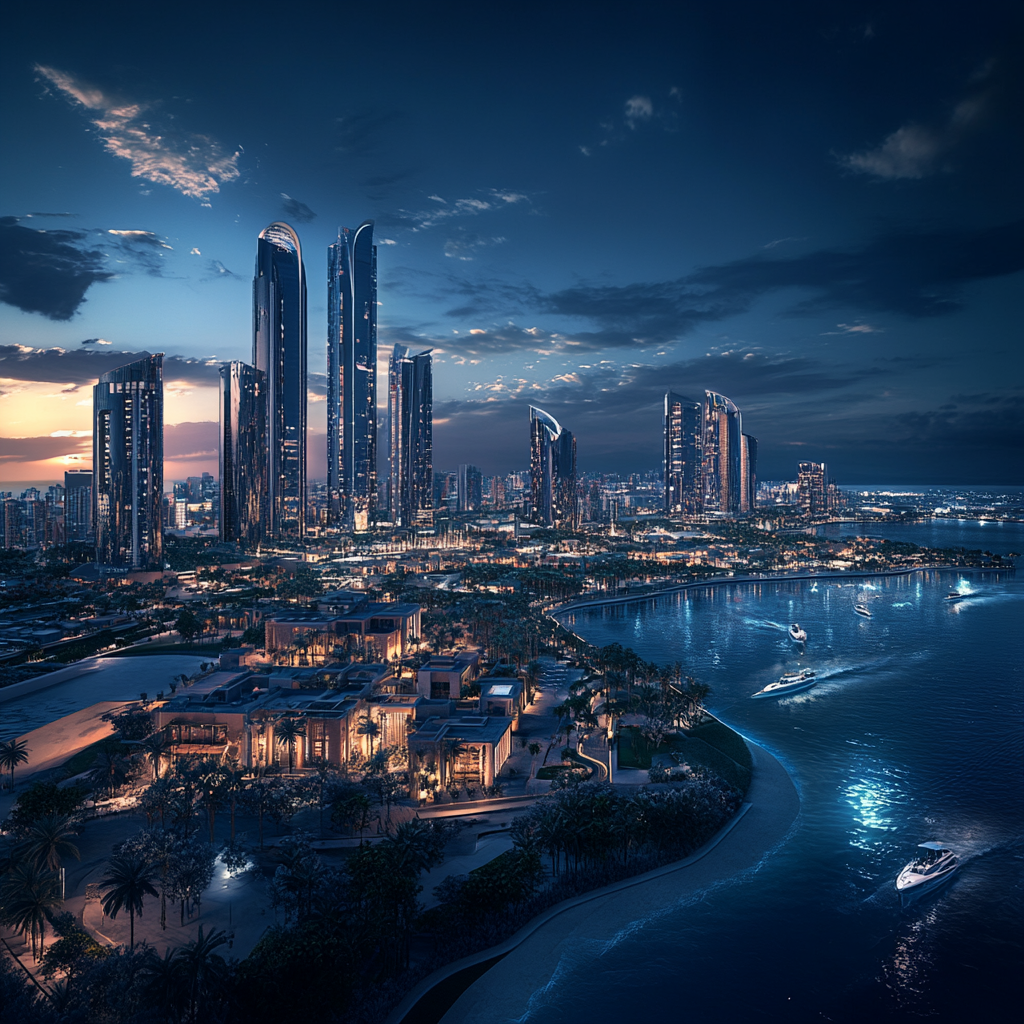 Abu Dhabi in 2024: Realistic, Creative City Lights View