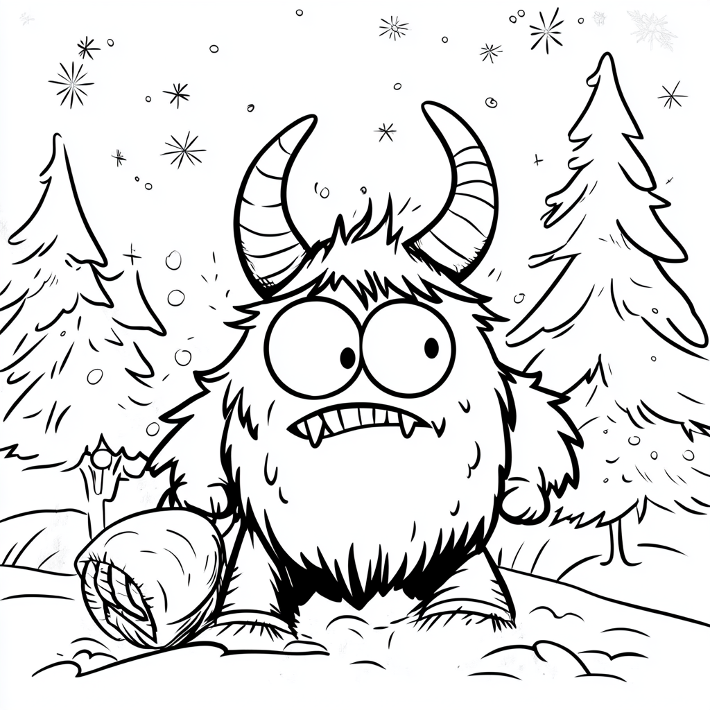 Adorable Krampus in Snowy Forest