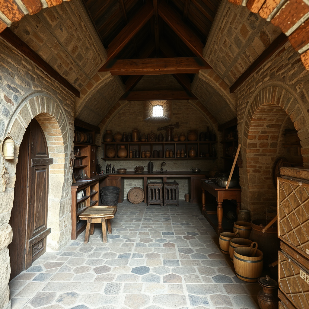 Aerial View of 14th Century Castle Pantry